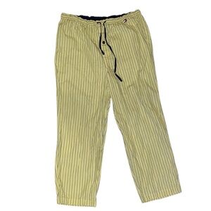 tommy hilfiger yellow and navy striped lightweight pajama pants